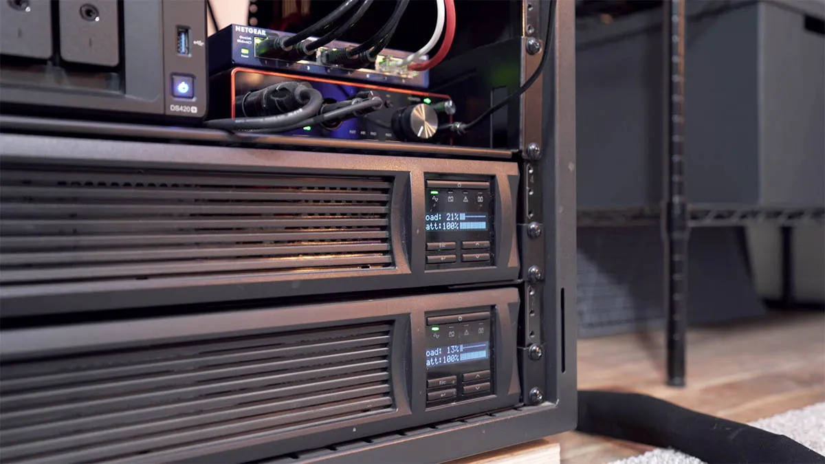 Two rack-mounted APC Smart UPS units