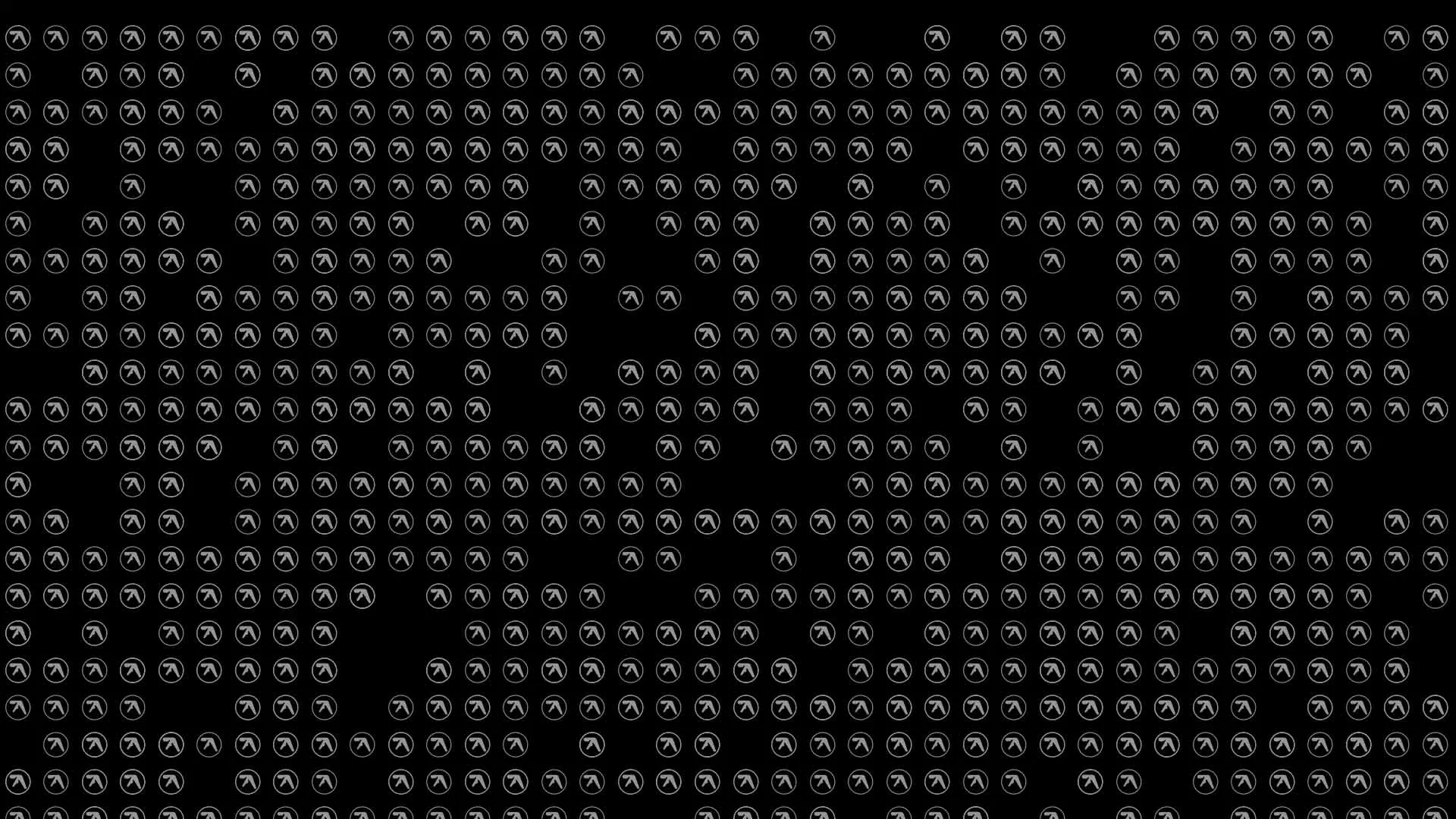 Grid of Aphex Twin logo with random instances missing