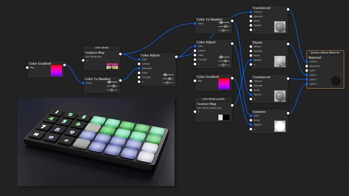 This is what the silicone buttons material graph looks like in KeyShot