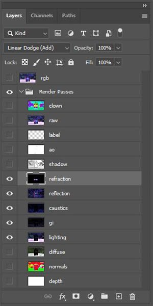 keyshot render passes in photoshop