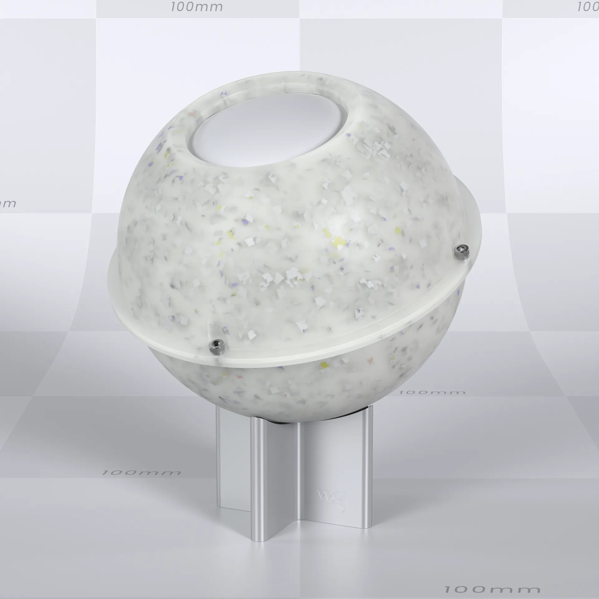 Recycled plastic material with flakes
