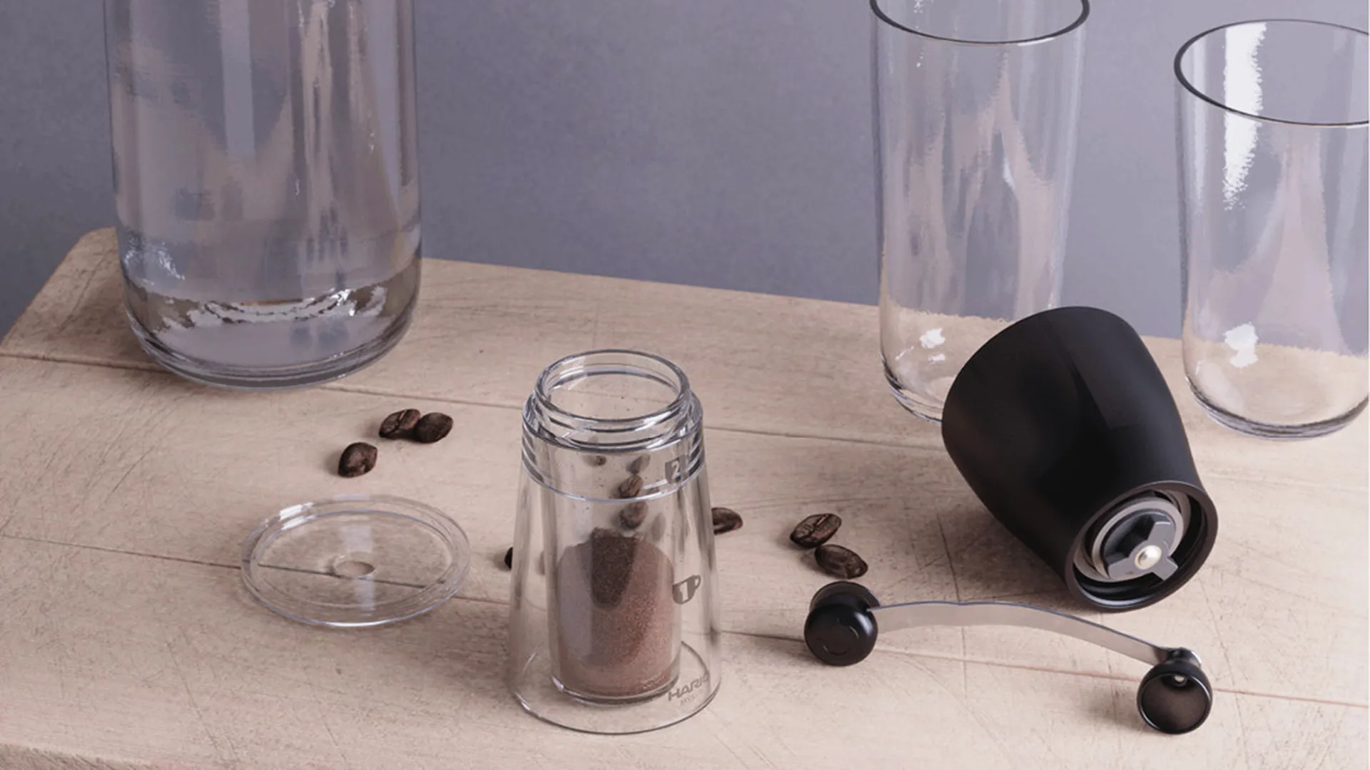 rendering of disassembled coffee mill