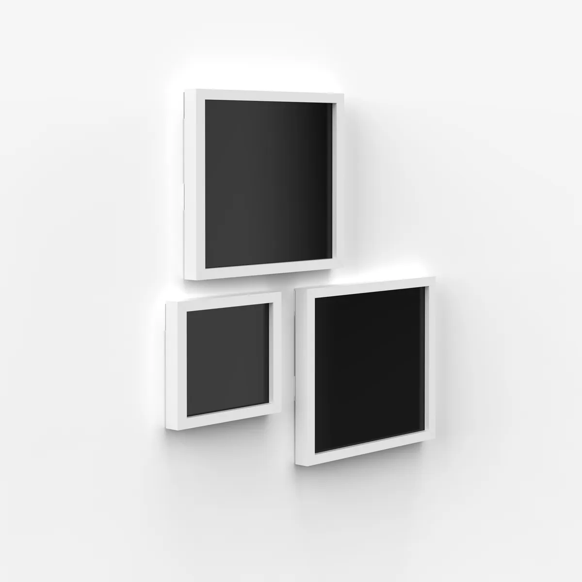 Shadow pass renderings for each frame and gallery style - both white and black layered PSDs were provided for each