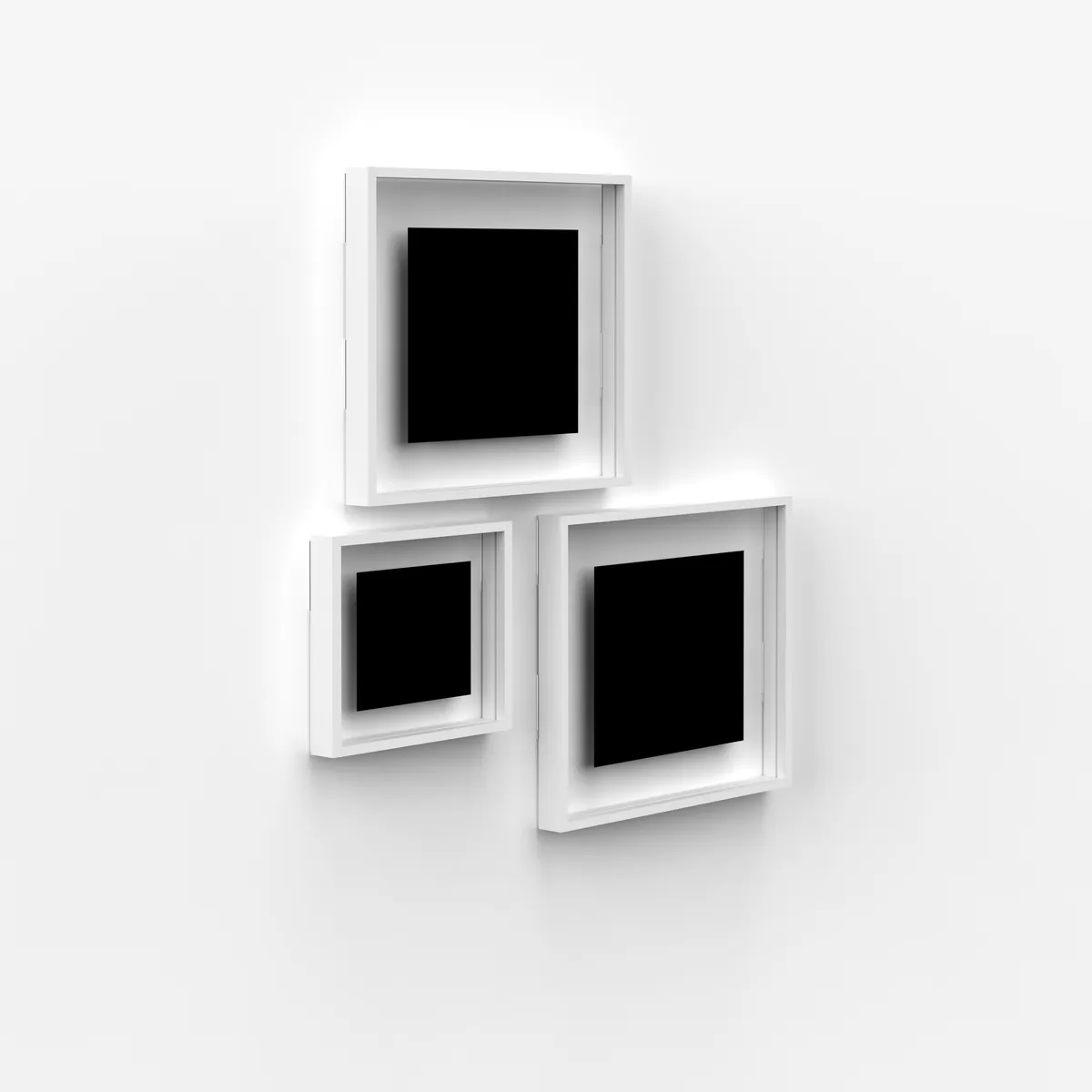 Shadow pass renderings for each frame and gallery style - both white and black layered PSDs were provided for each