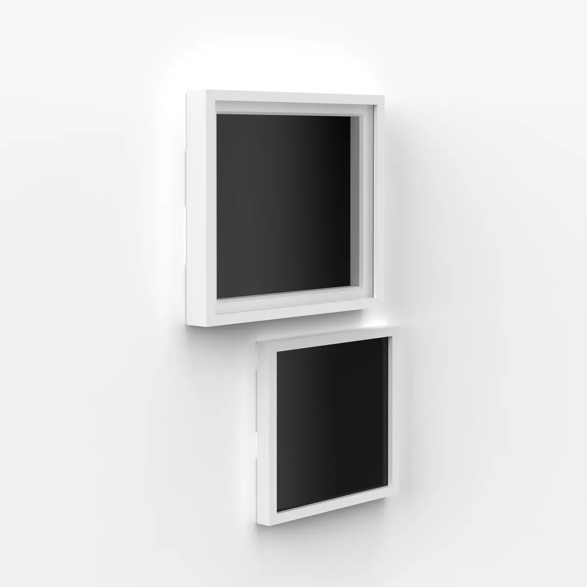 Shadow pass renderings for each frame and gallery style - both white and black layered PSDs were provided for each