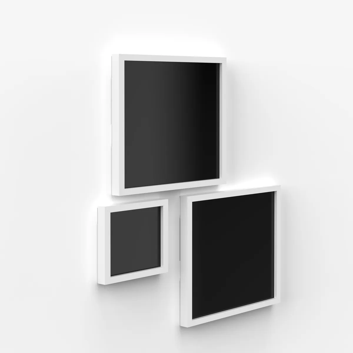 Shadow pass renderings for each frame and gallery style - both white and black layered PSDs were provided for each