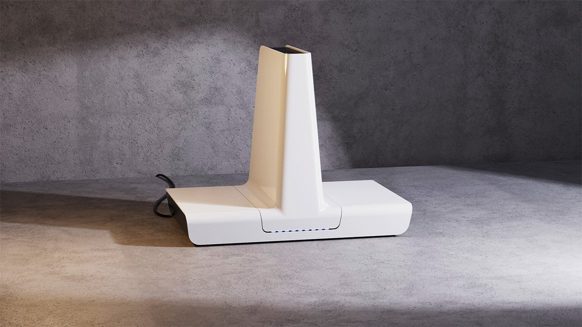 A wireless router lit by physical lights in KeyShot