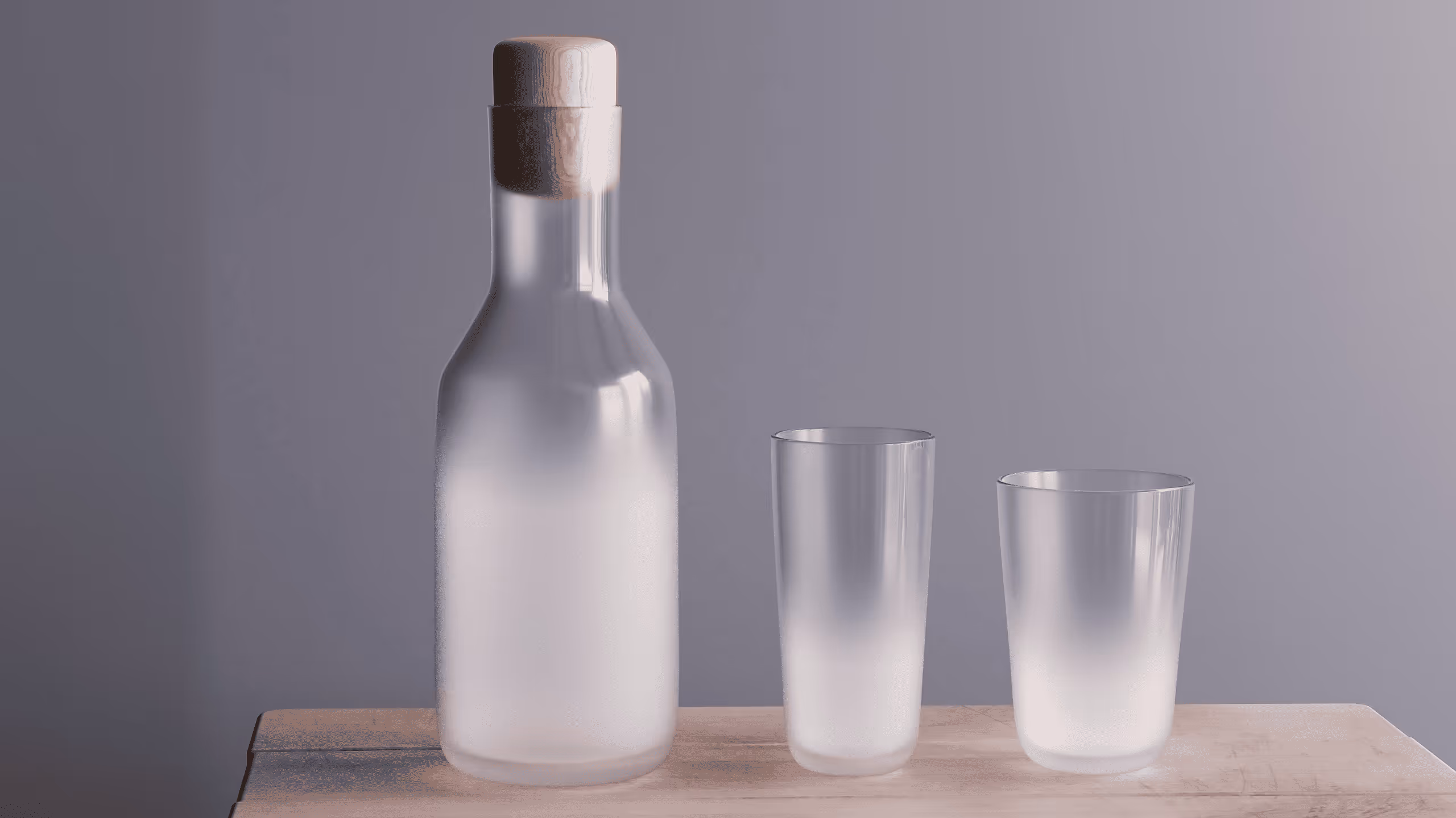 frosted glass vesels rendering