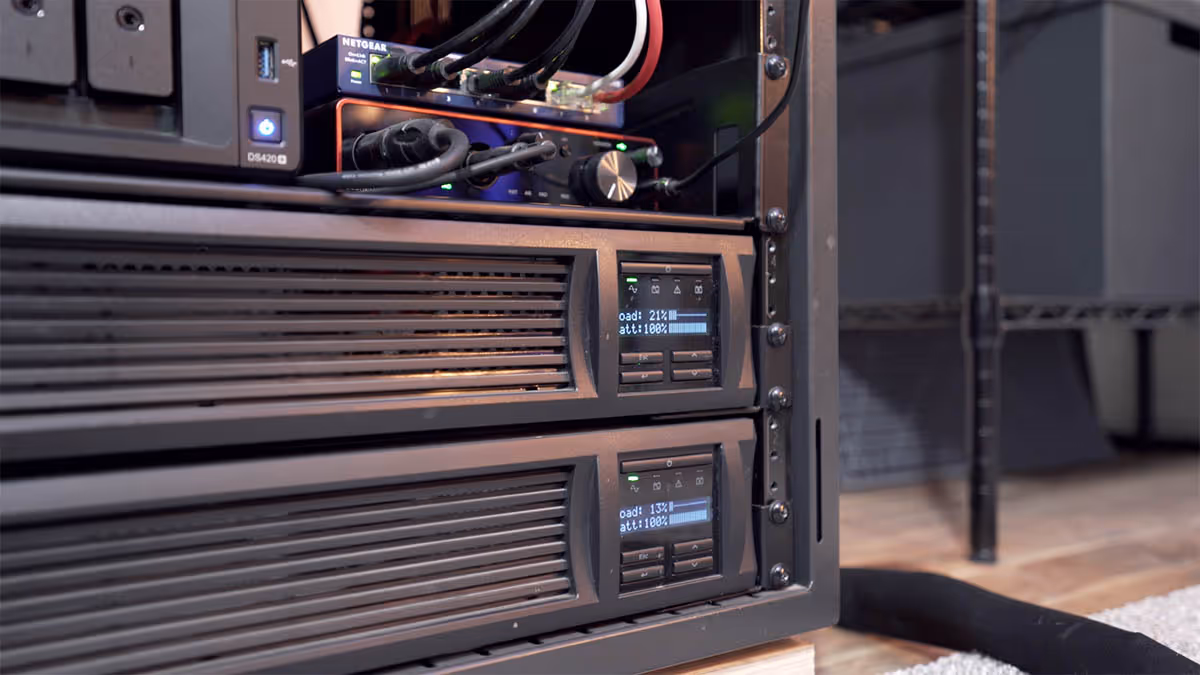 Two rack-mounted APC Smart UPS units