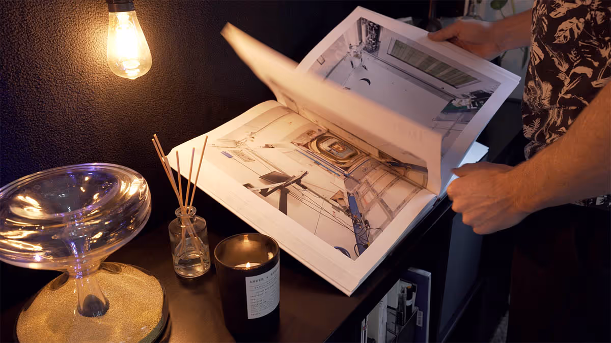 NASA photo book and other art on display