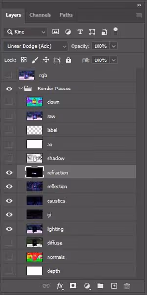keyshot render passes in photoshop