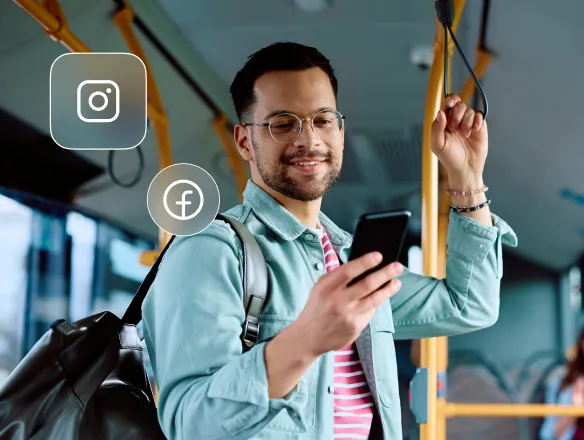 Person using Instagram and Facebook