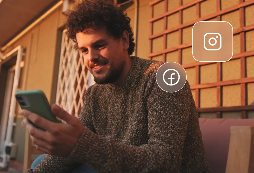 Person receiving an SMS