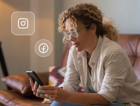 Person using Instagram and Facebook