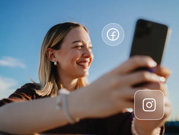 Person using Instagram and Facebook