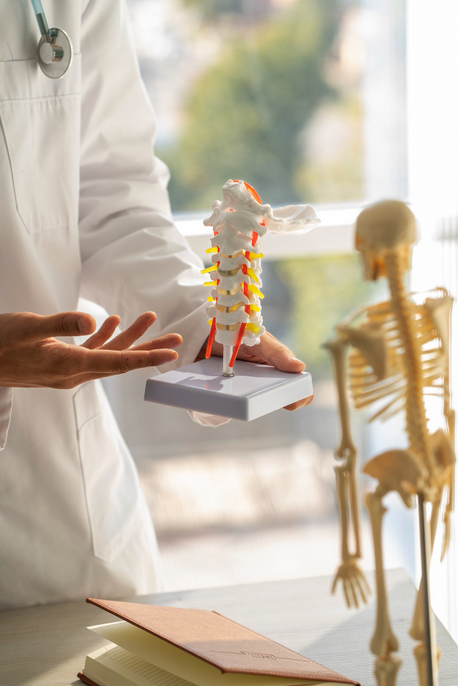 Spine surgeons healing the superhero of the skeleton