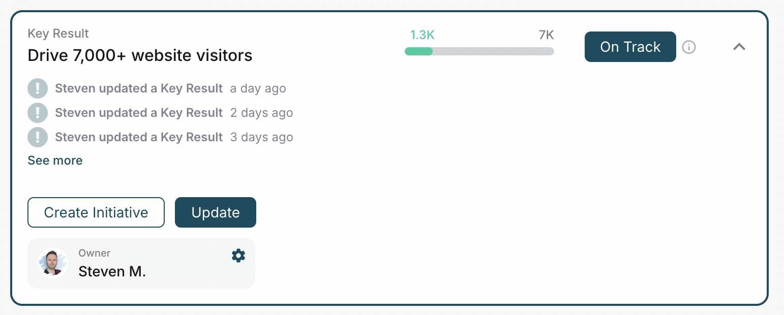 Assign key results in OKRs Tool