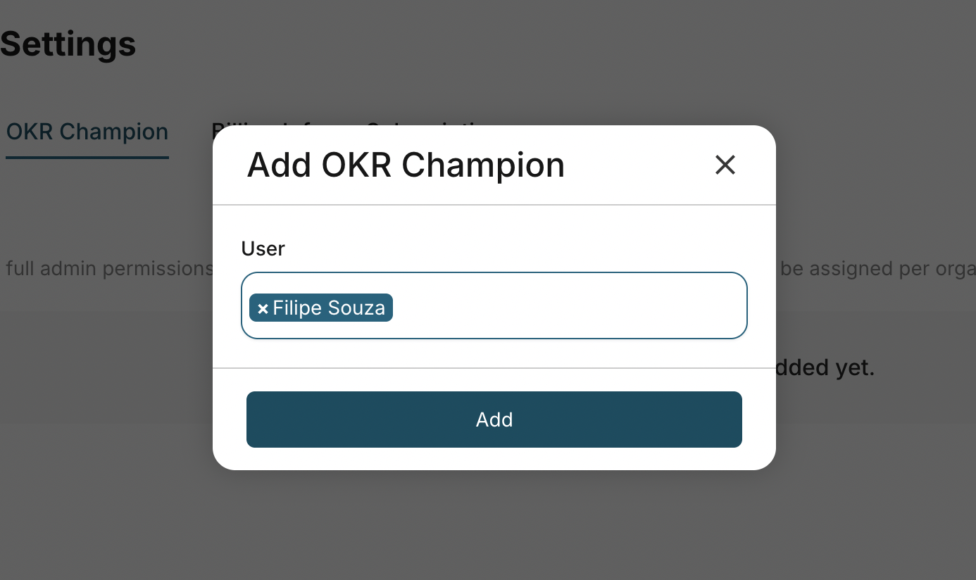 Assign OKR champion