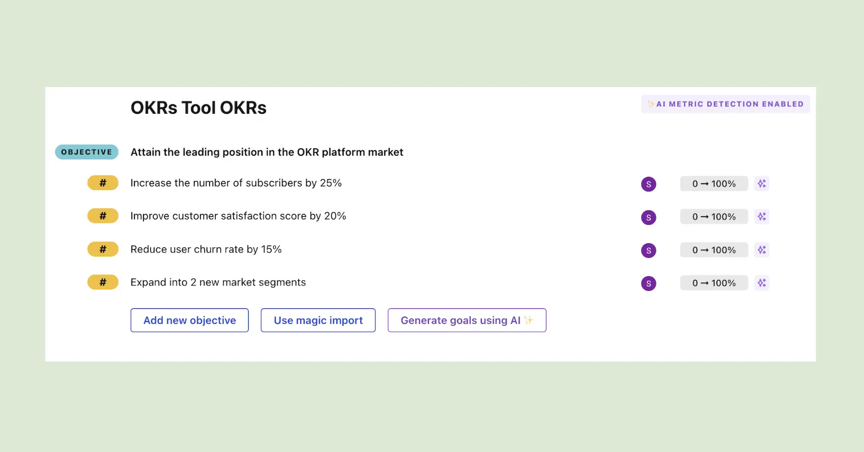 Track OKR progress in Tability