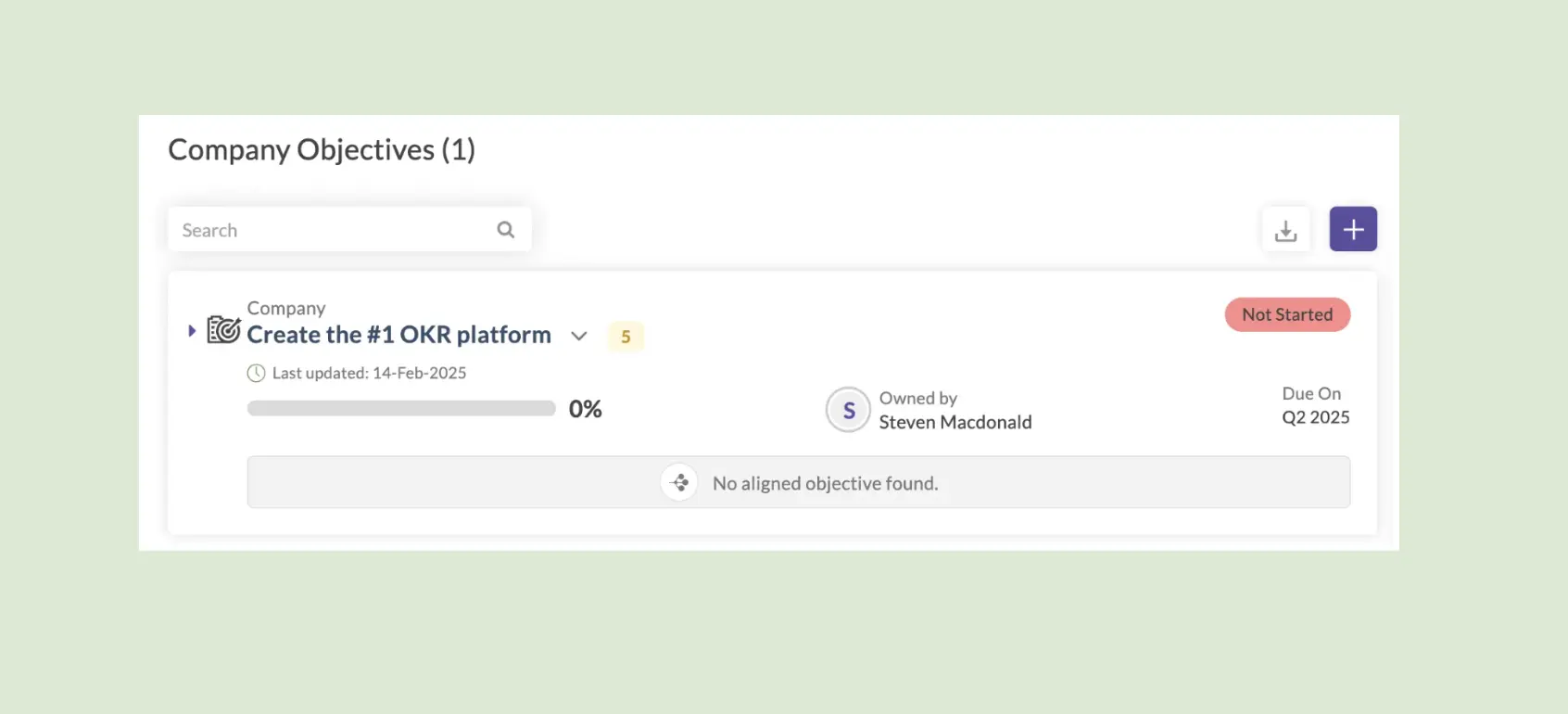 Create an OKR in Synergita
