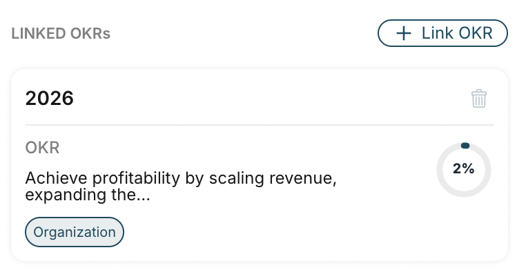 Link KPI to OKRs in OKRs Tool