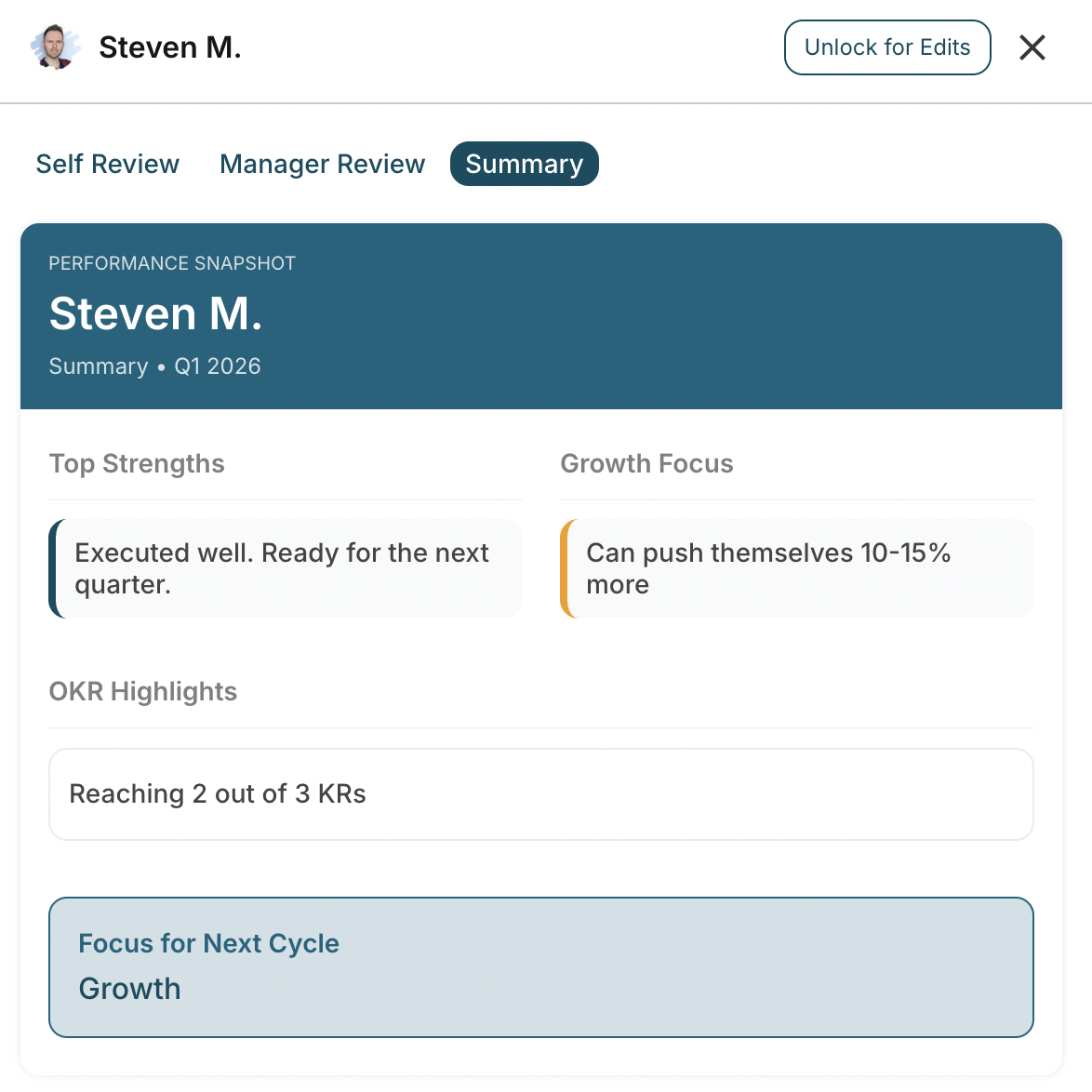 OKRs Tool Performance Reviews