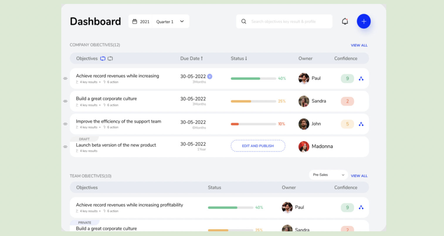Track OKRs in GetJOP