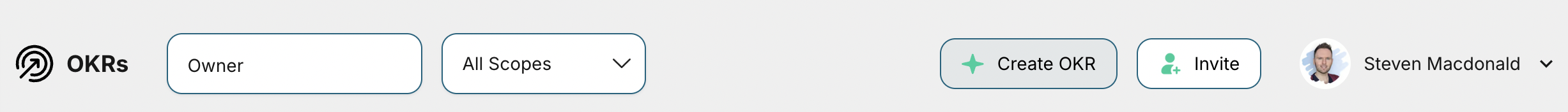 Click Create OKR button at top of product