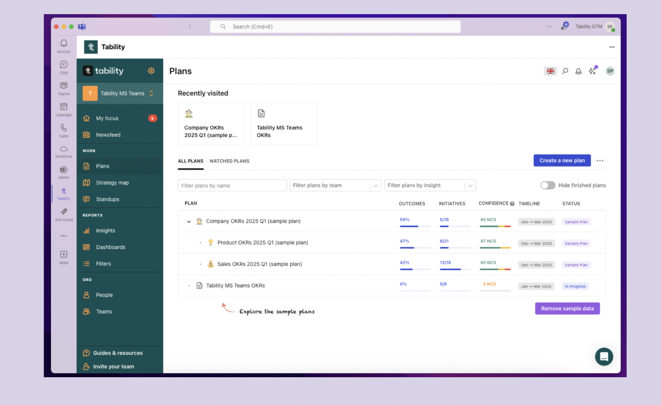 Tability Microsoft Teams Integration