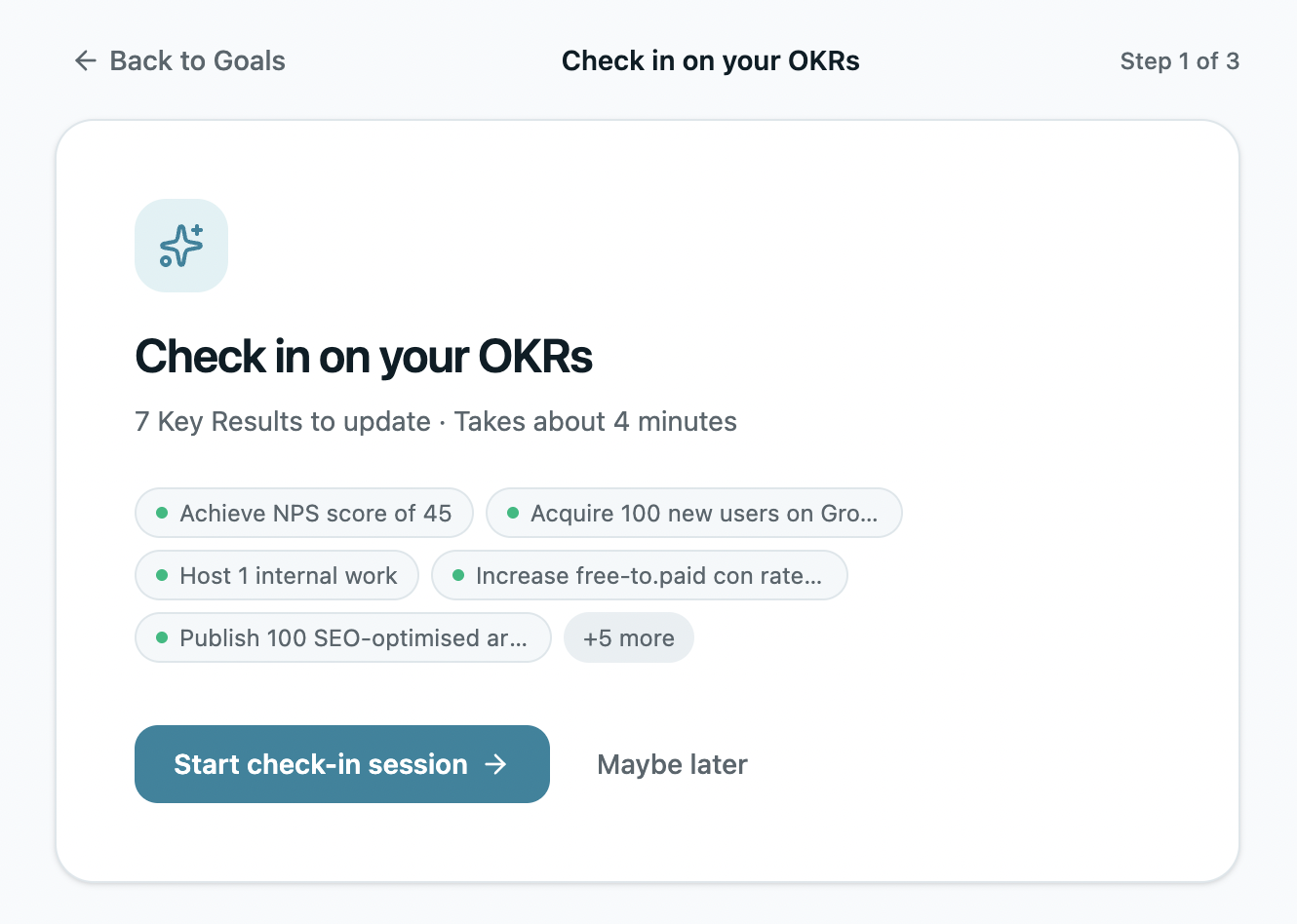 Weekly check-in