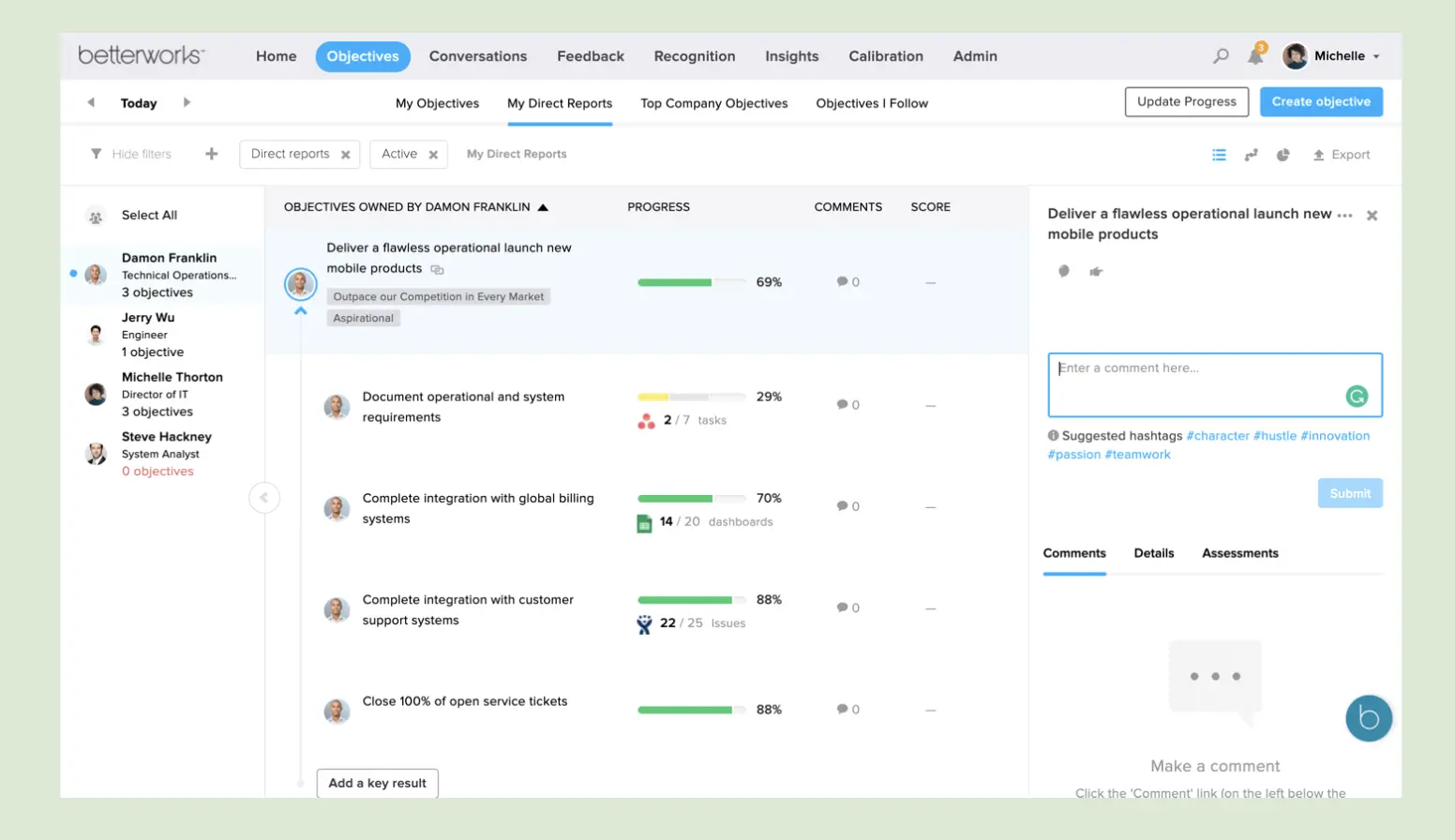Betterworks OKR software