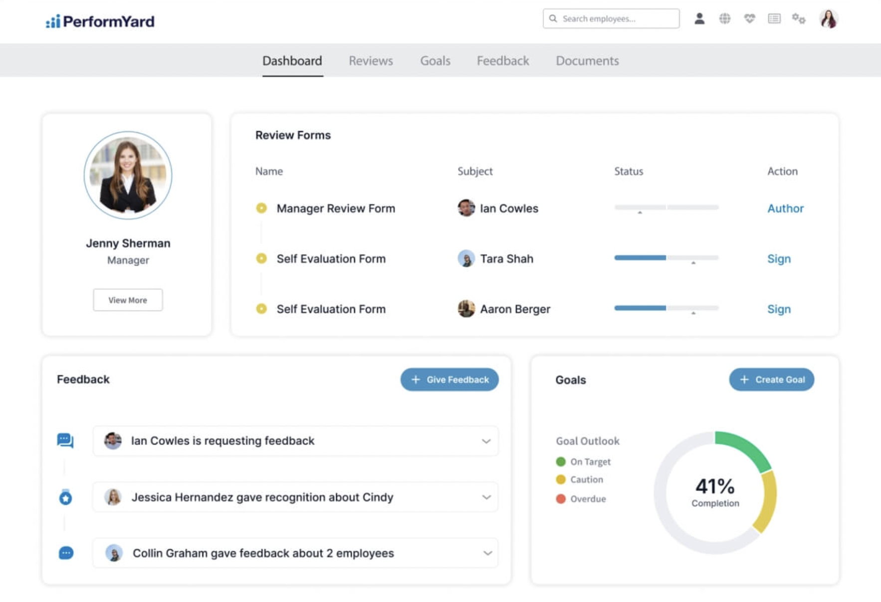 Performyard performance management software