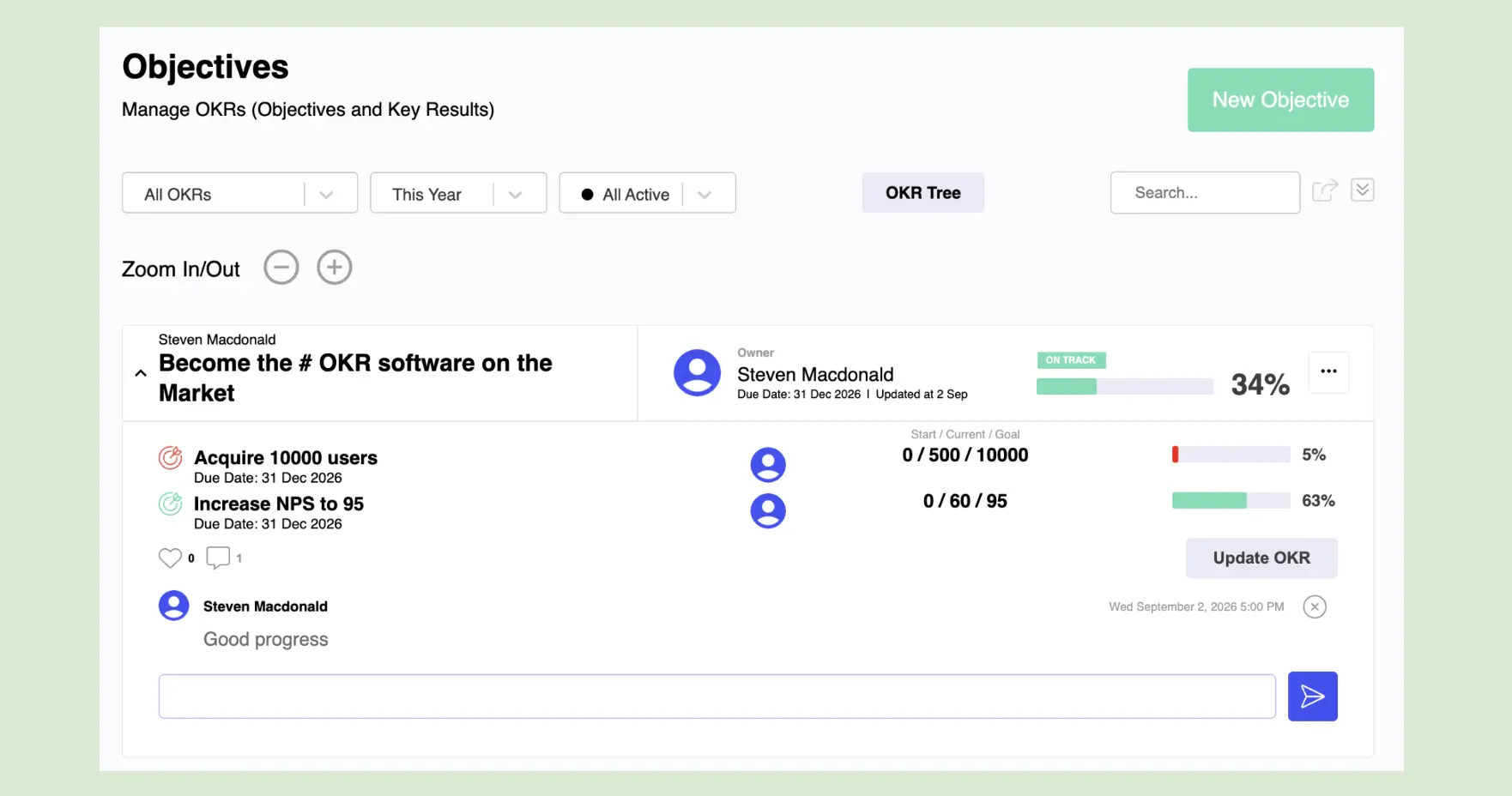 SmartOKR OKR tracking
