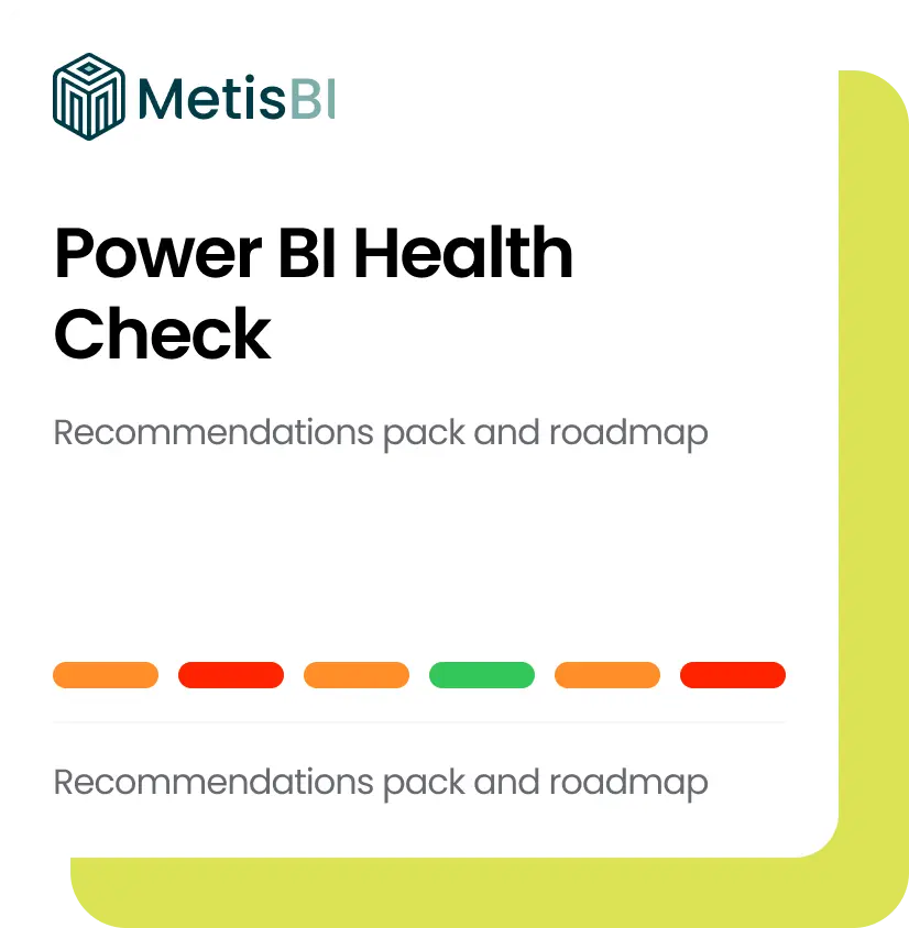 Power BI Health Check recommendations pack and roadmap with Red, Amber and Green scores