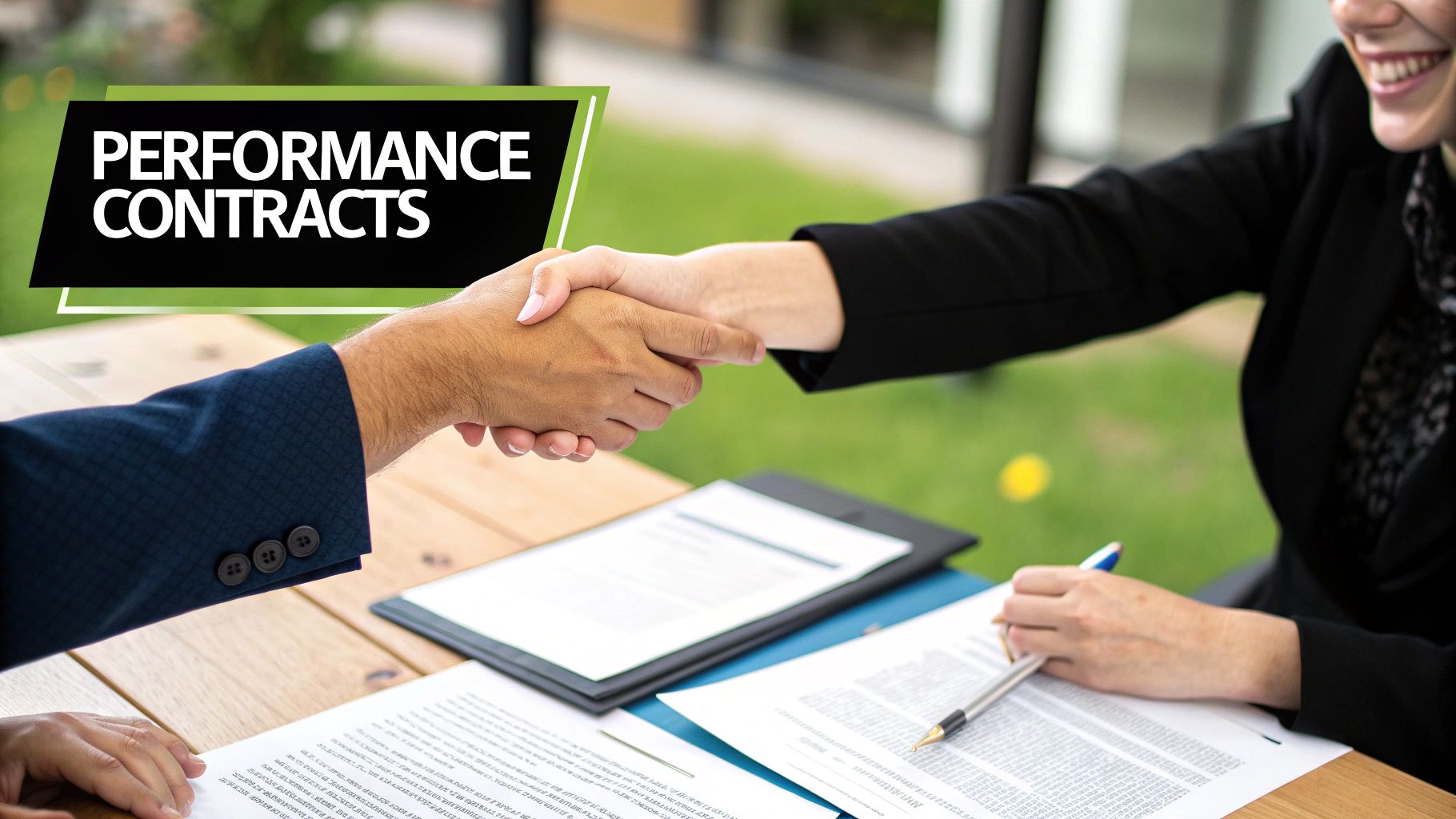 Infographic detailing the key components of Performance-Based Contract Management