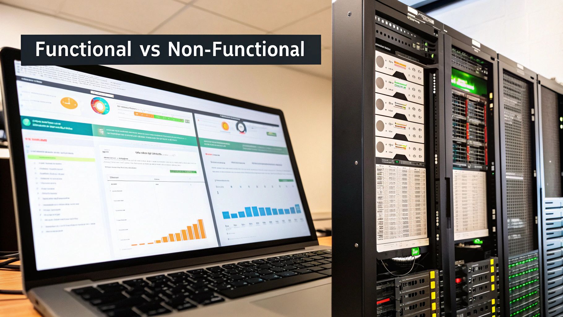 Describe the difference between functional and non-functional requirements