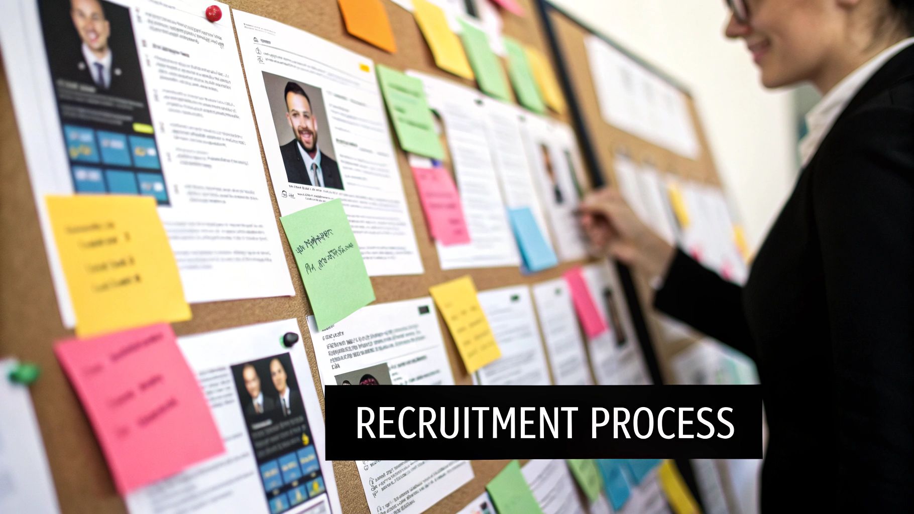 A graph showing a rising trend line with icons representing business metrics like employee retention and productivity.