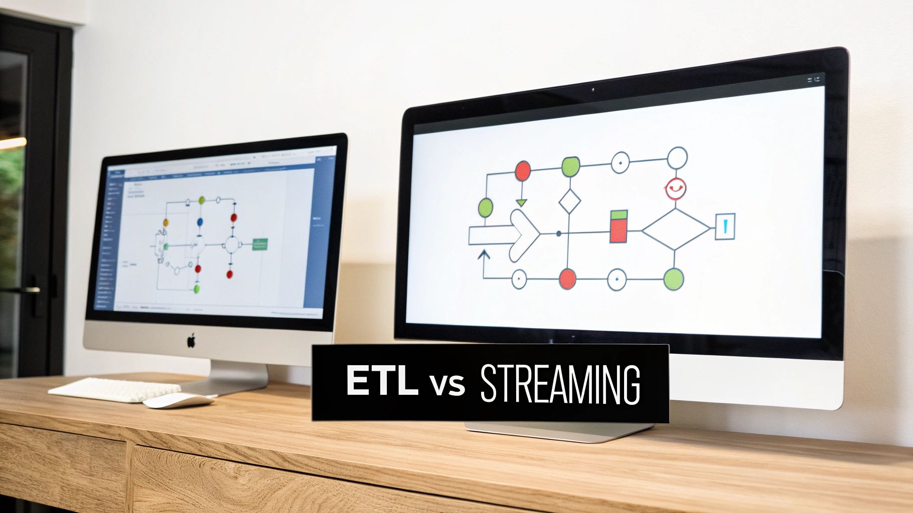 Diagram illustrating the flow of data in batch vs stream processing