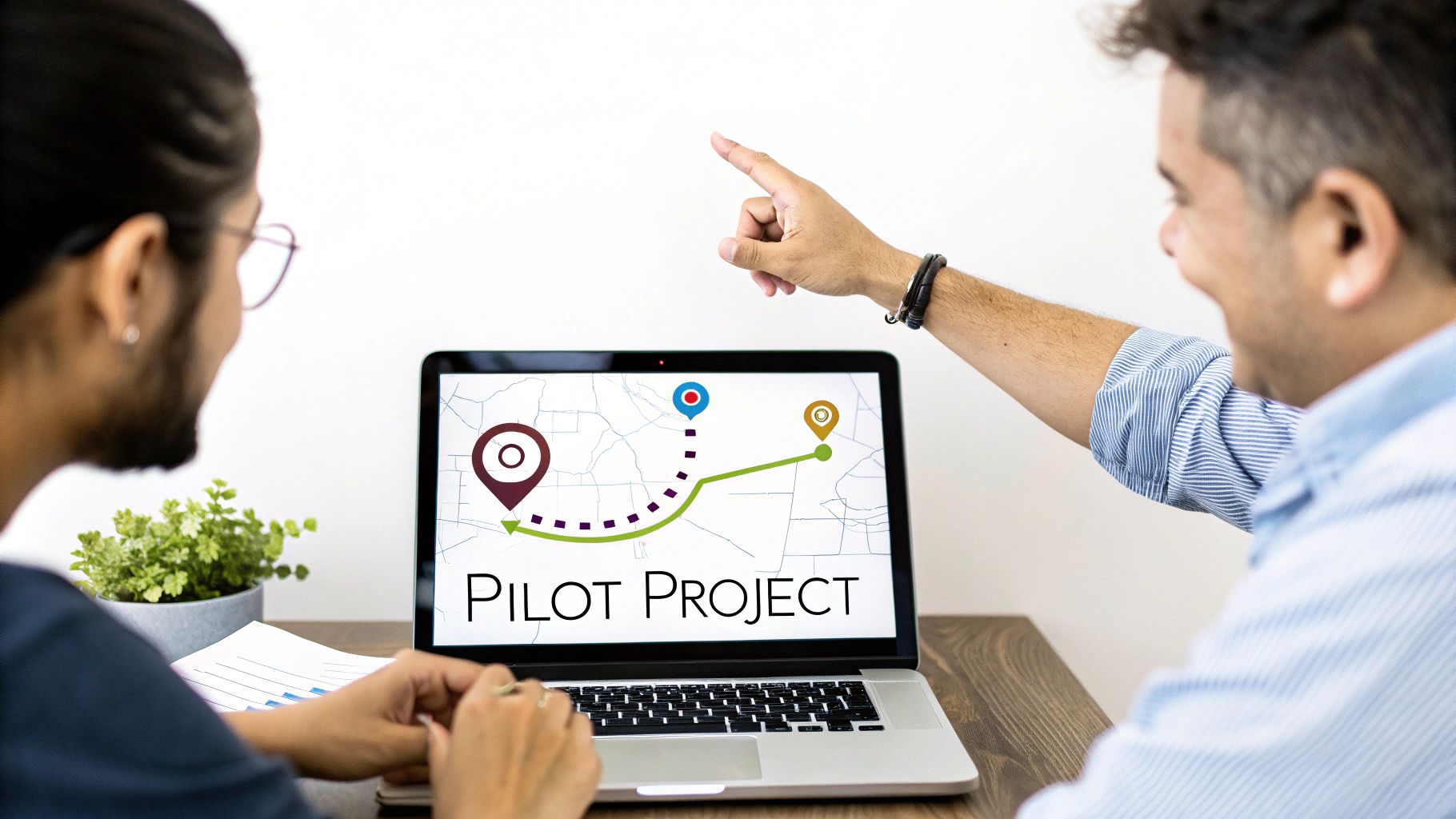 A strategic roadmap with milestones and key performance indicators laid out on a digital screen, symbolizing the implementation of data observability.