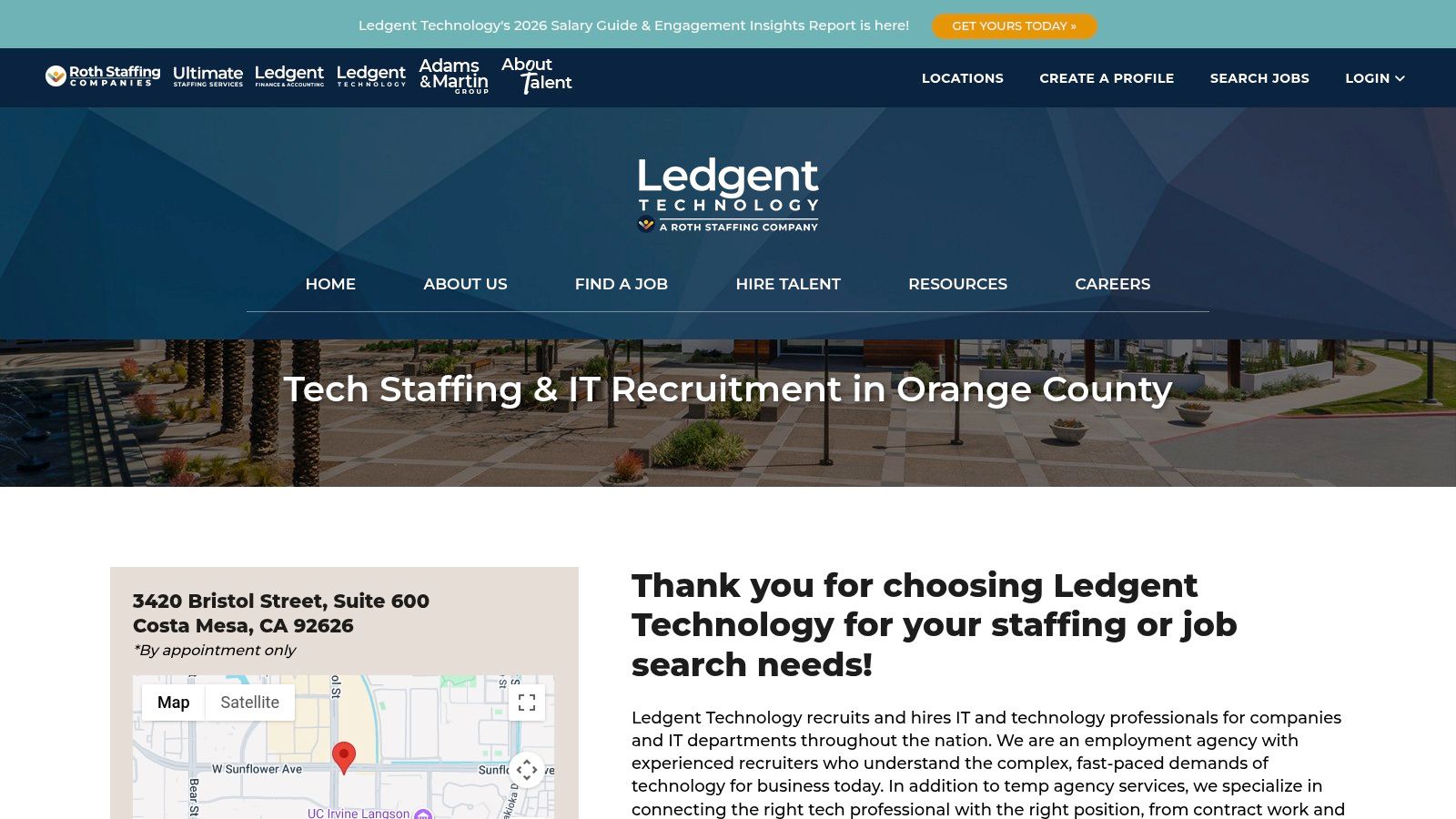 Ledgent Technology (Roth Staffing Companies) – Orange County (Costa Mesa)