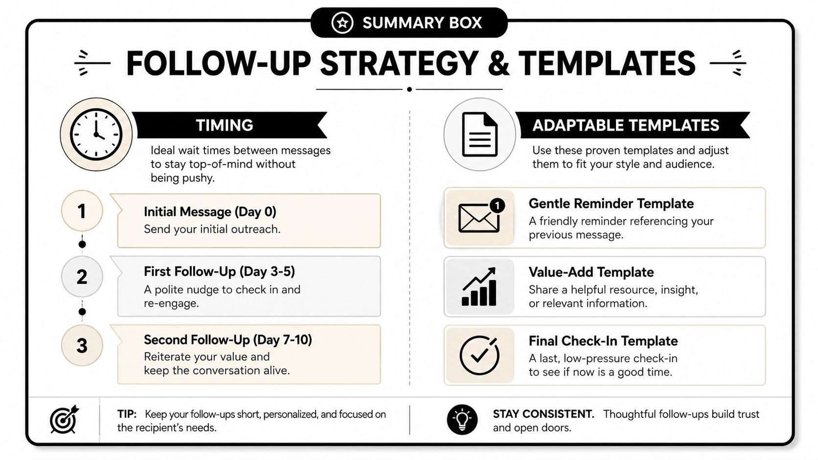 Follow-Up Cadence and Ready-to-Use Templates