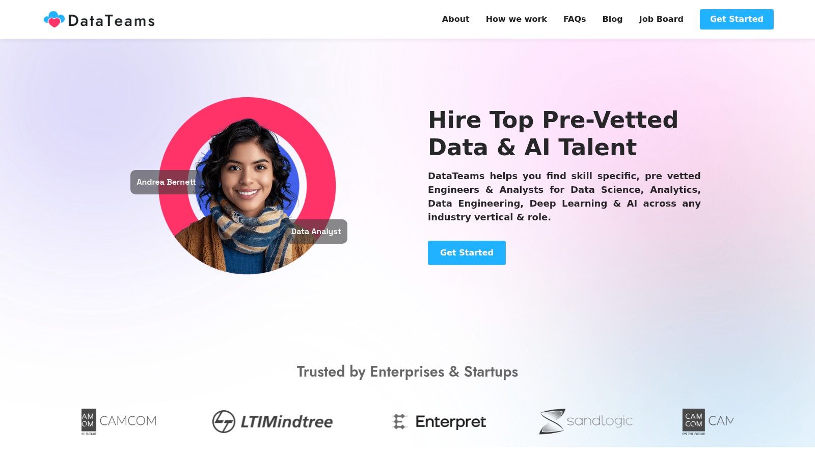 Screenshot from https://datateams.ai