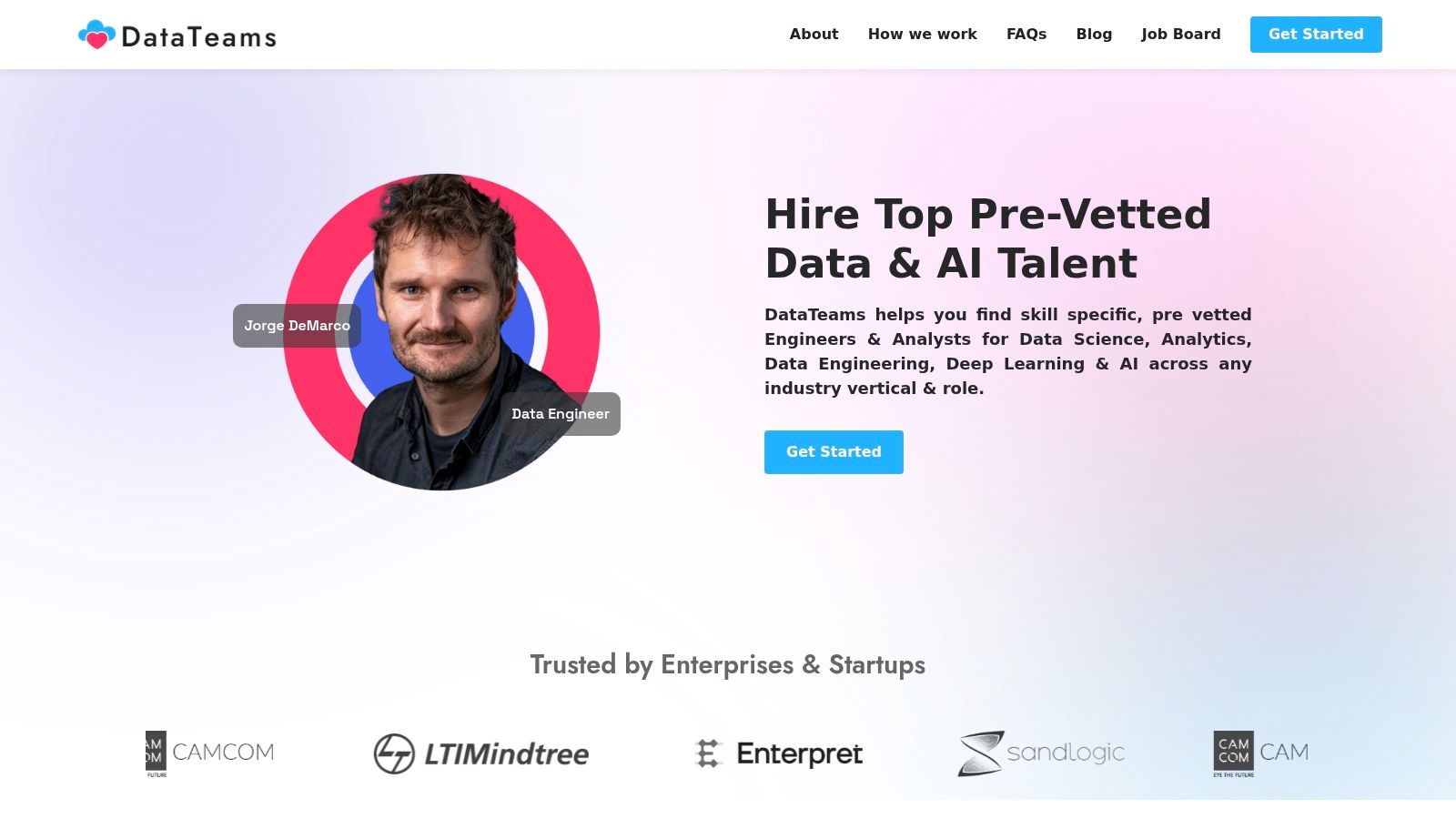 Screenshot from https://datateams.ai