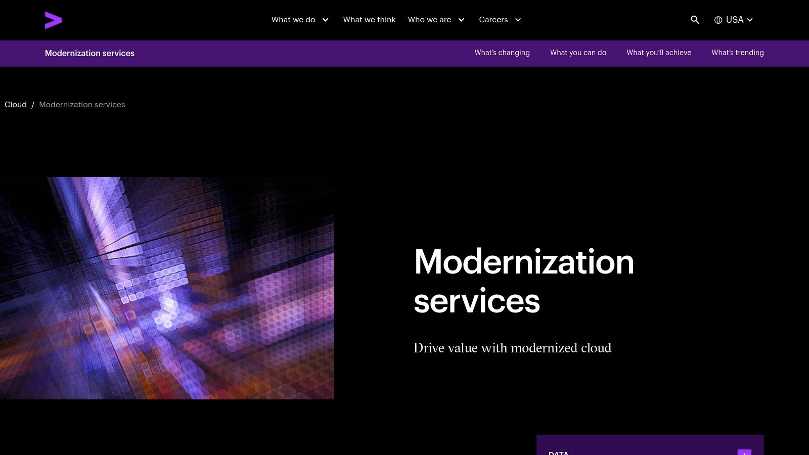Accenture, Data and Cloud Modernization Services