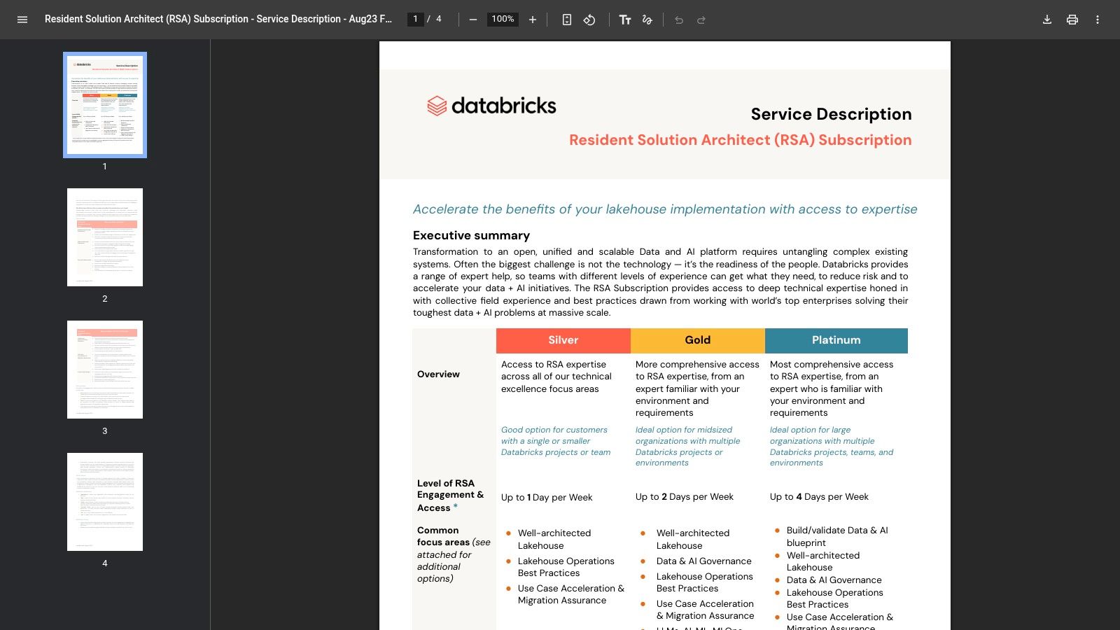 Databricks Professional Services, Lakehouse Migrations and Modernization