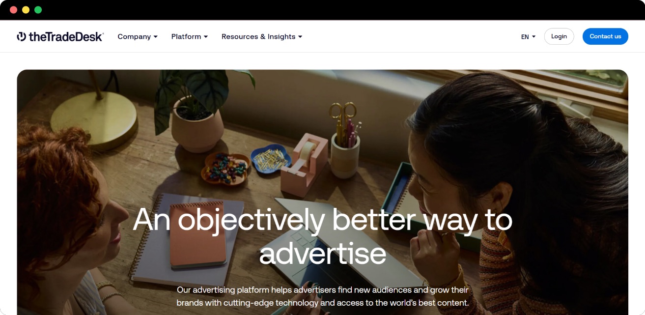 The Trade Desk homepage