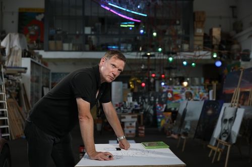 Michael Fischer Art in seinem Atelier