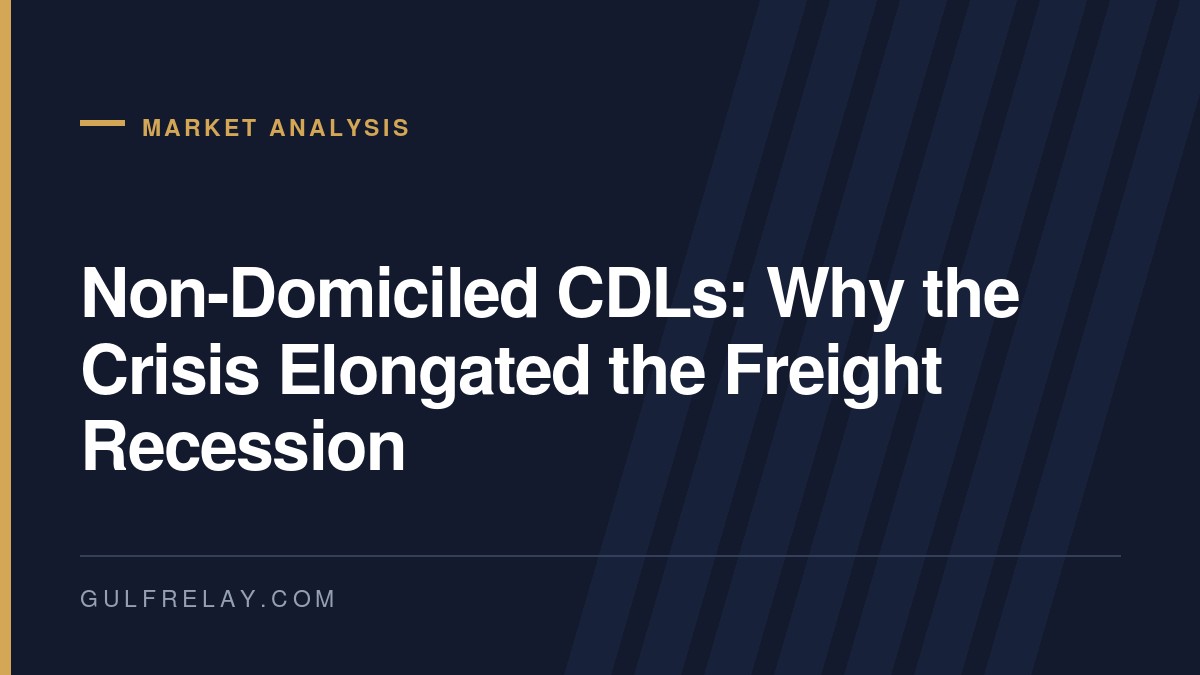 Non-Domiciled CDLs: Why the Non-Domiciled CDL Crisis Elongated the Freight Recession