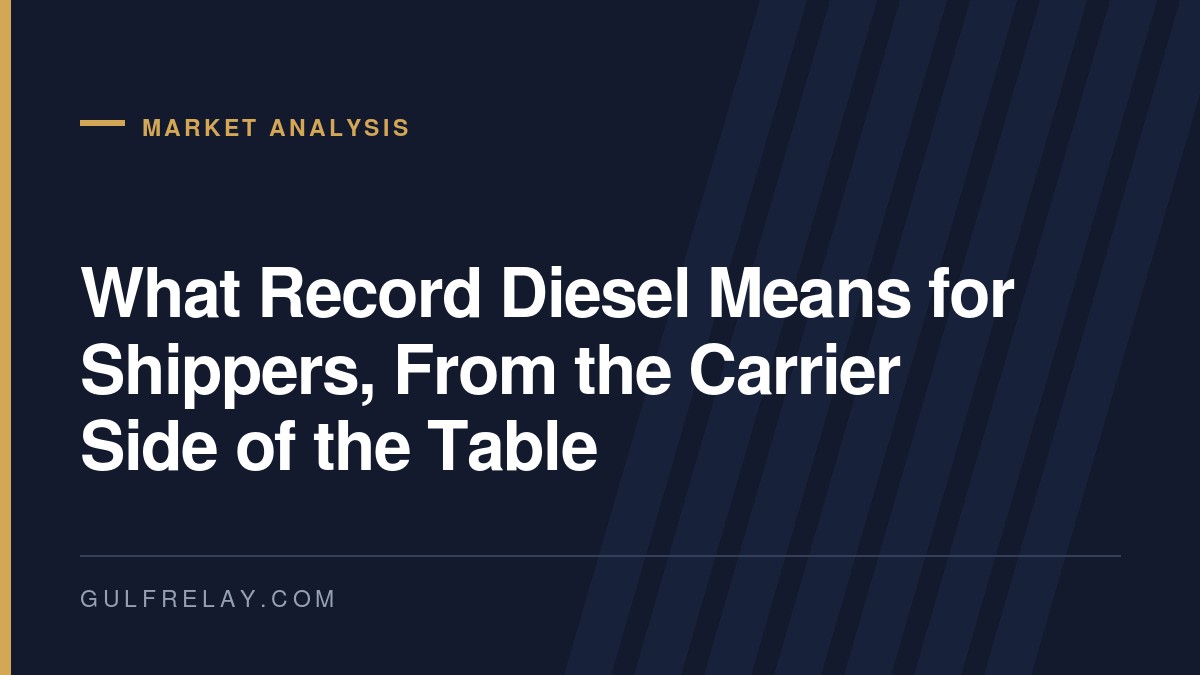 What Record Diesel Means for Shippers, From the Carrier Side of the Table