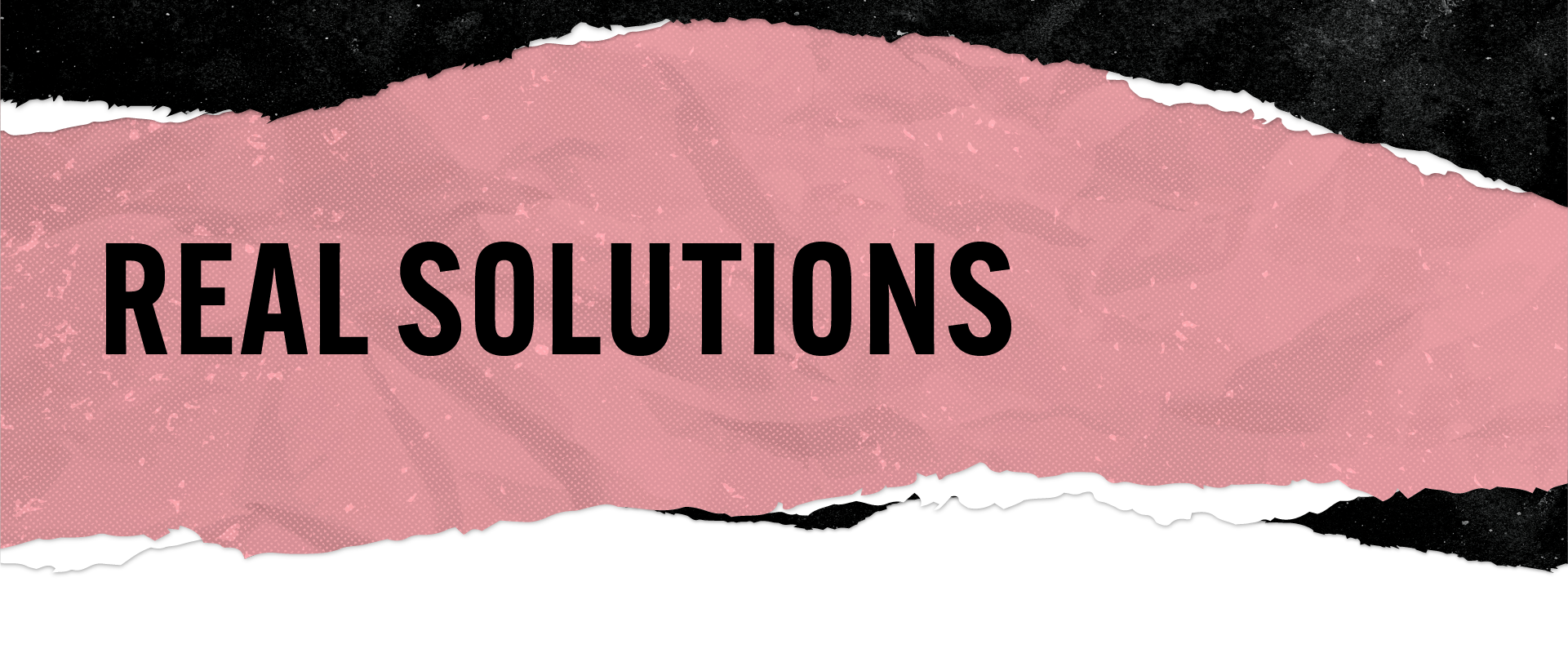 Real Solutions pink and black header graphic